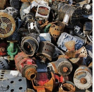Assorted scrap metal parts